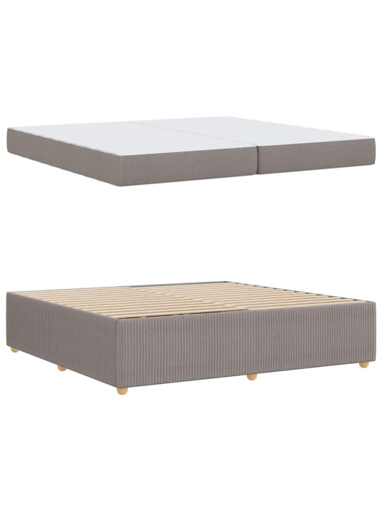 Gultas rāmis ar matraci pelēkbrūna 200 x 200 cm audums
