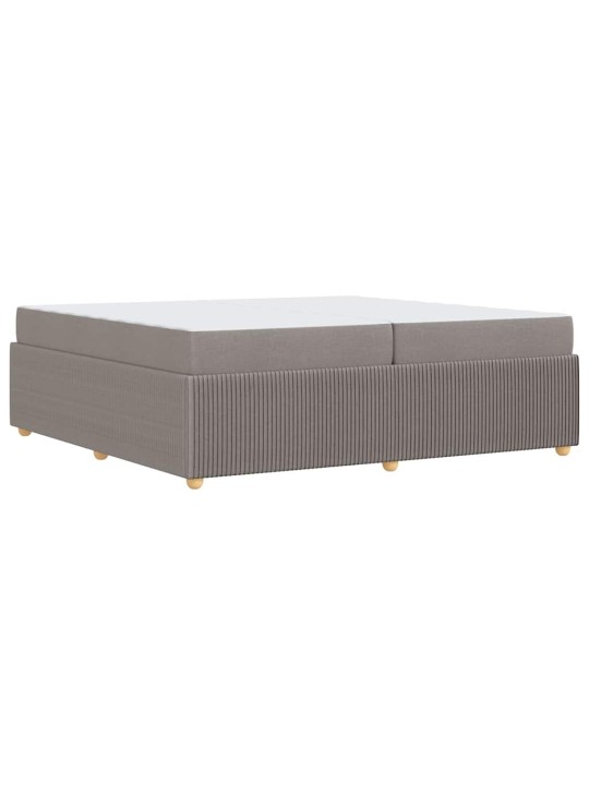 Gultas rāmis ar matraci pelēkbrūna 200 x 200 cm audums