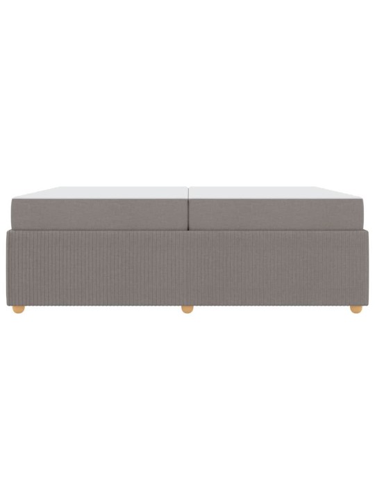Gultas rāmis ar matraci pelēkbrūna 200 x 200 cm audums