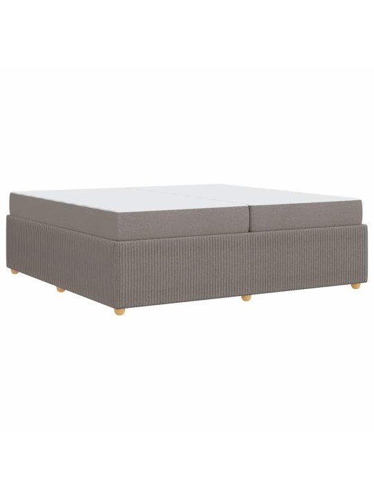 Gultas rāmis ar matraci pelēkbrūna 200 x 200 cm audums