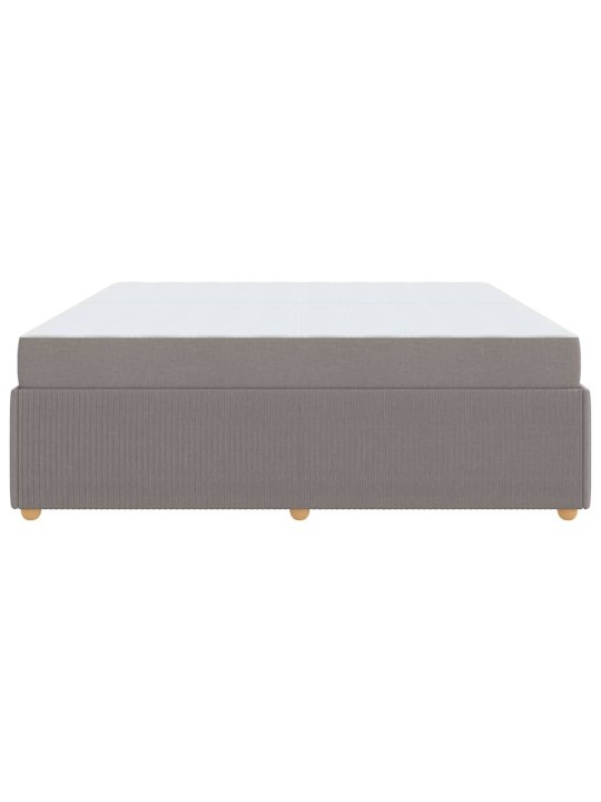 Gultas rāmis ar matraci pelēkbrūna 200 x 200 cm audums