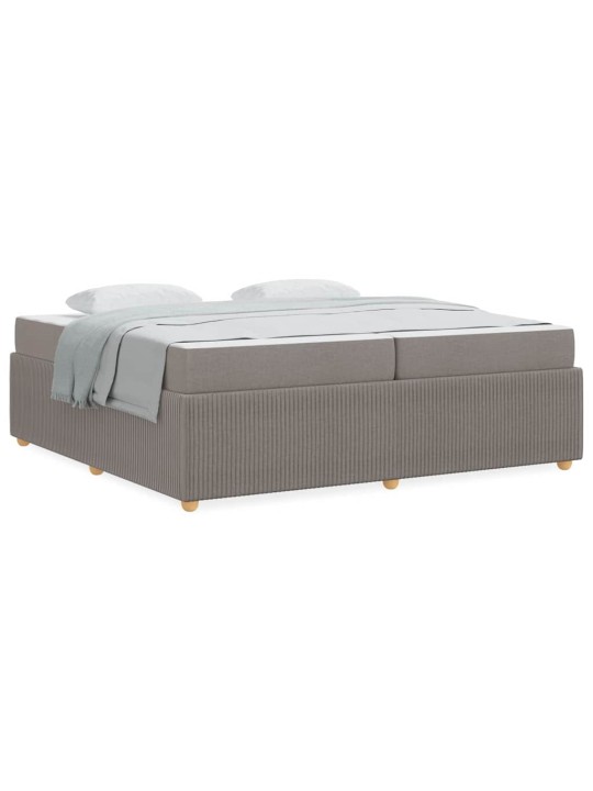 Gultas rāmis ar matraci pelēkbrūna 200 x 200 cm audums