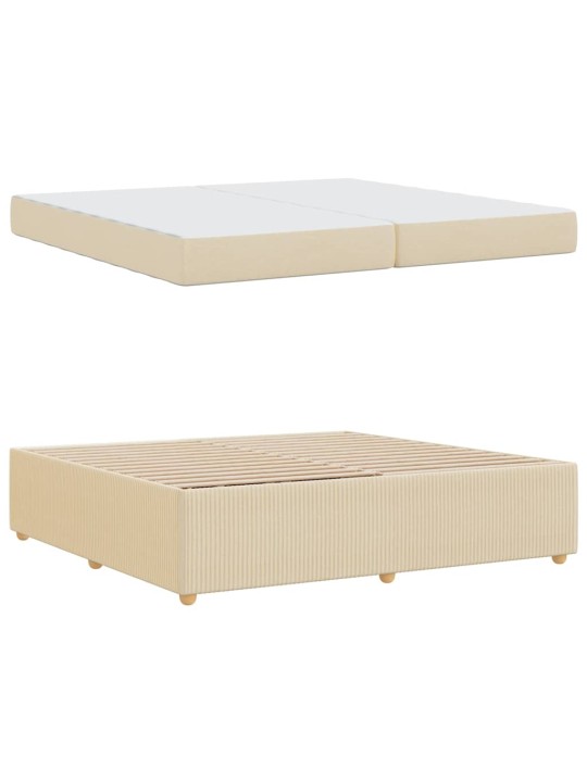 Gultas rāmis ar matraci krēmkrāsa 200 x 200 cm audums
