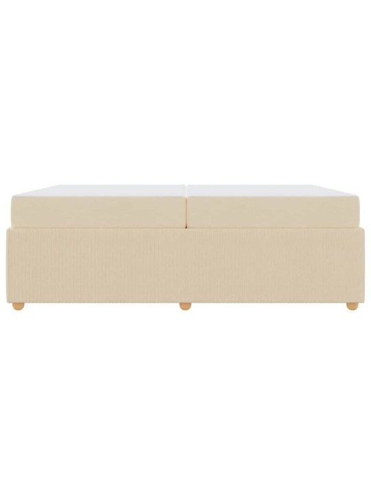 Gultas rāmis ar matraci krēmkrāsa 200 x 200 cm audums