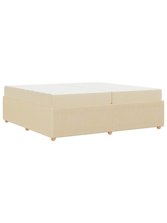 Gultas rāmis ar matraci krēmkrāsa 200 x 200 cm audums