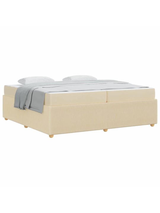 Gultas rāmis ar matraci krēmkrāsa 200 x 200 cm audums