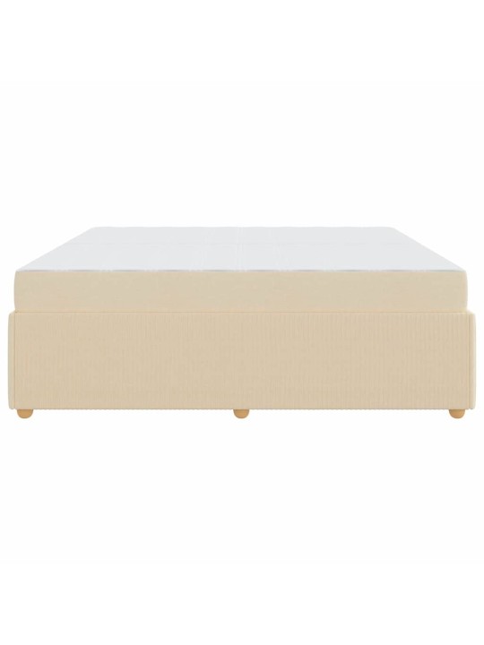 Gultas rāmis ar matraci krēmkrāsa 200 x 200 cm audums