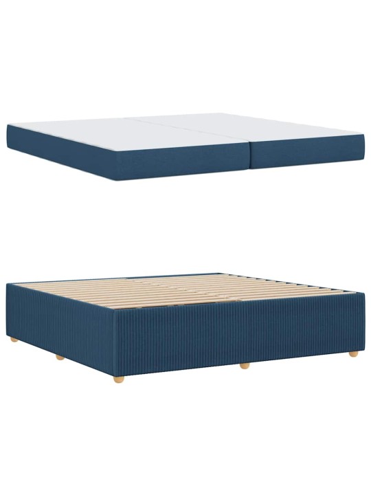 Gultas rāmis ar matraci ar matraci zila 200 x 200 cm audums