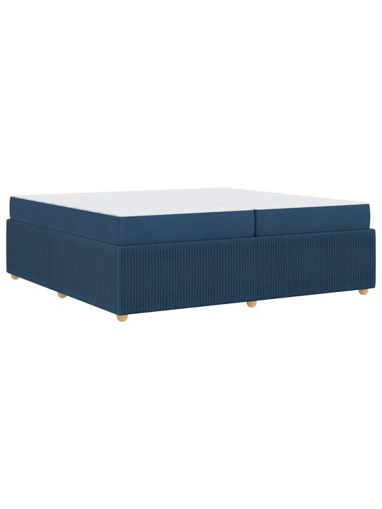 Gultas rāmis ar matraci ar matraci zila 200 x 200 cm audums