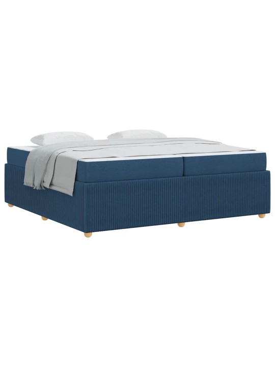 Gultas rāmis ar matraci ar matraci zila 200 x 200 cm audums