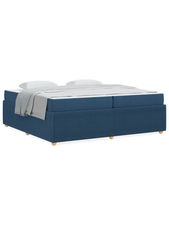 Gultas rāmis ar matraci ar matraci zila 200 x 200 cm audums