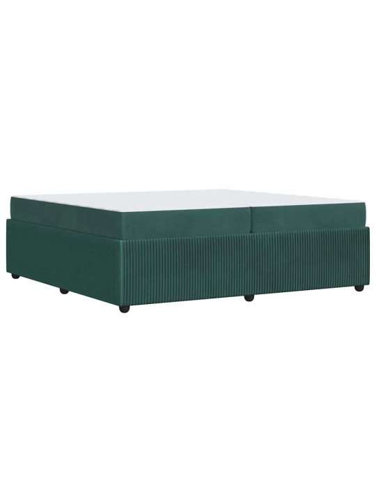 Gultas rāmis ar matraci tumši zaļa 200 x 200 cm samts