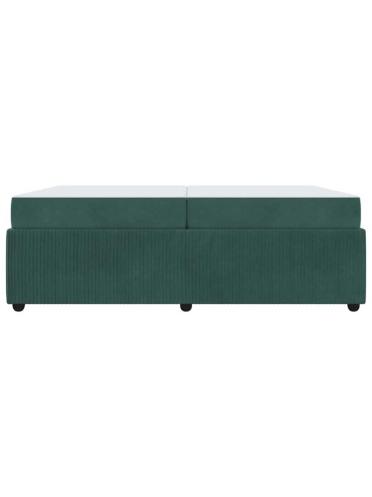 Gultas rāmis ar matraci tumši zaļa 200 x 200 cm samts