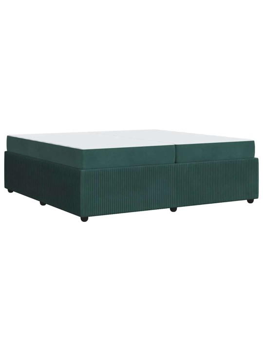Gultas rāmis ar matraci tumši zaļa 200 x 200 cm samts