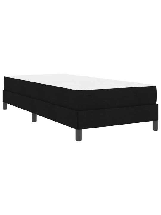 Kastītes atsperu gulta ar matraci melna 80 x 200 cm audums