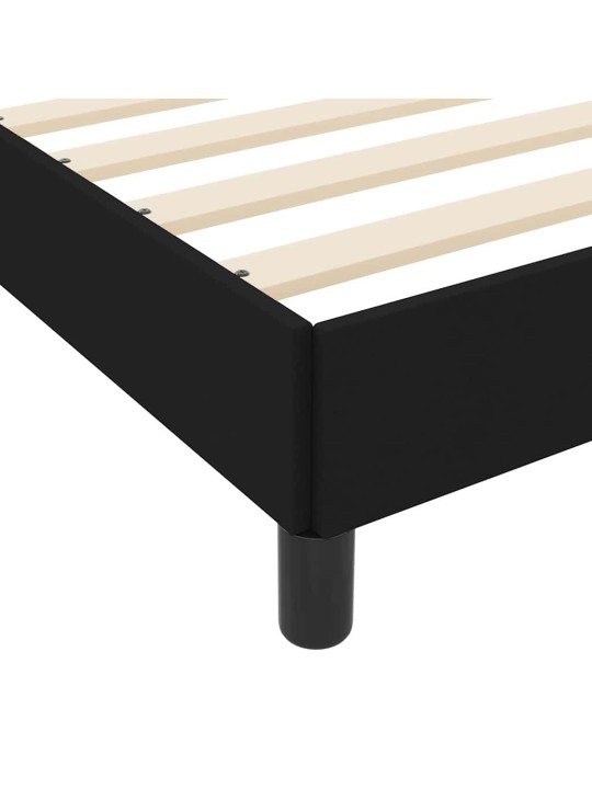 Kastītes atsperu gulta ar matraci melna 90 x 200 cm audums