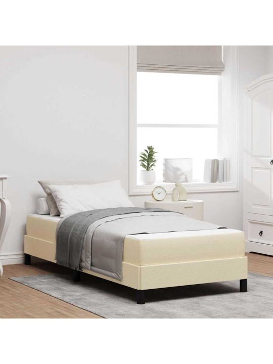 Kontinentālā gulta ar matraci krēmkrāsa 100 x 200 cm audums