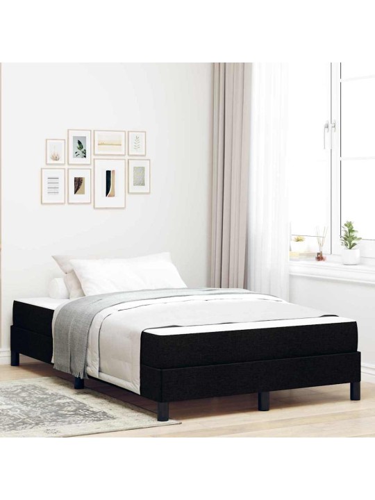 Kontinentālā gulta ar matraci melna 120 x 200 cm audums