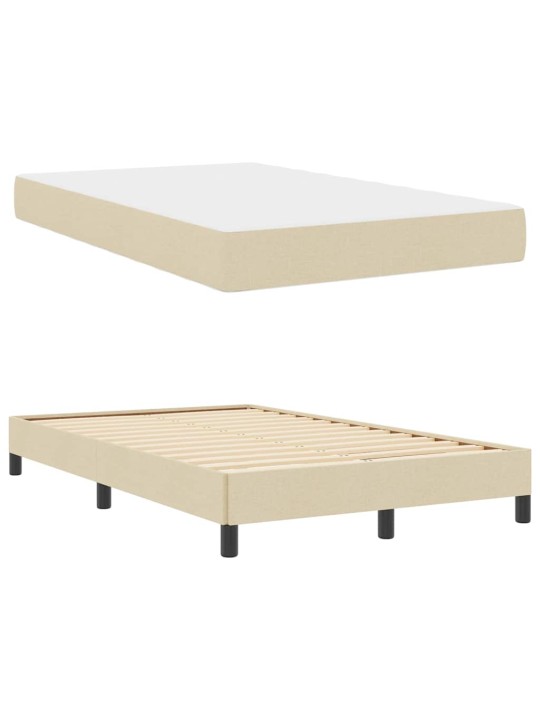 Kontinentālā gulta ar matraci krēmkrāsa 120 x 200 cm audums