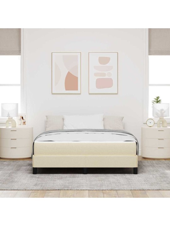 Kastītes atsperu gulta ar matraci krēmkrāsa 160 x 200 cm audums
