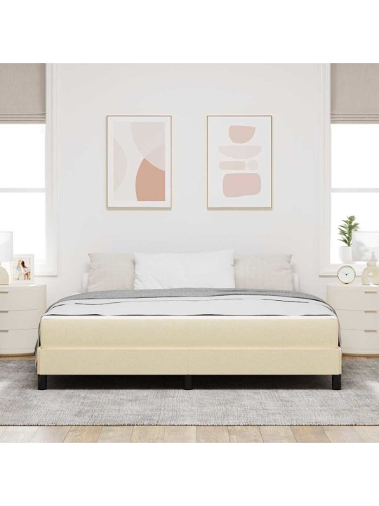 Kastītes atsperu gulta ar matraci krēmkrāsa 180 x 200 cm audums