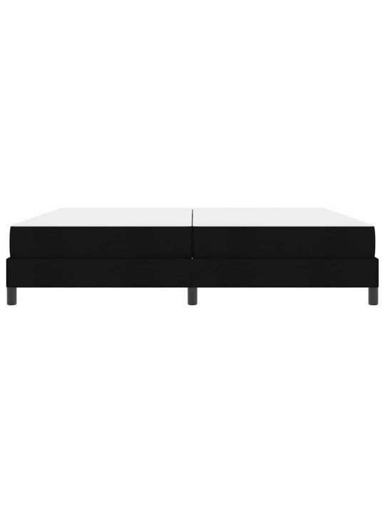 Kastītes atsperu gulta ar matraci melna 200 x 200 cm audums