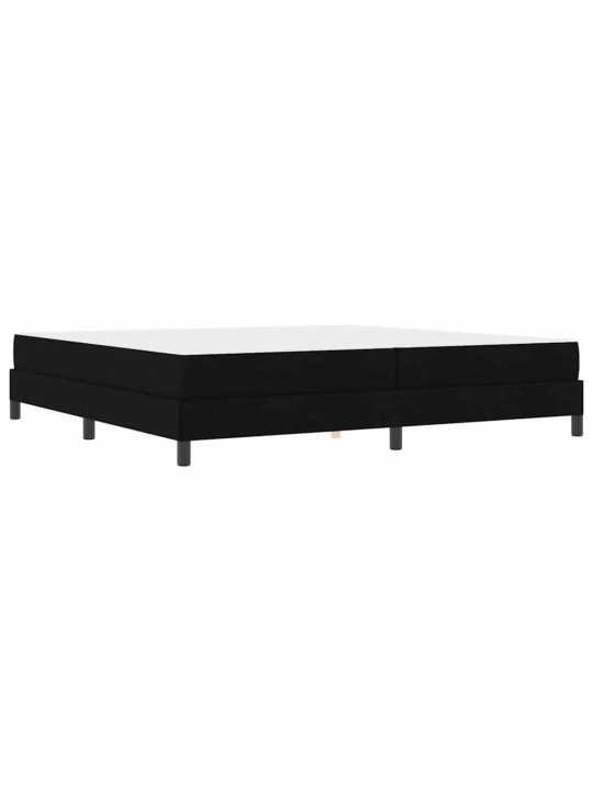 Kastītes atsperu gulta ar matraci melna 200 x 200 cm audums