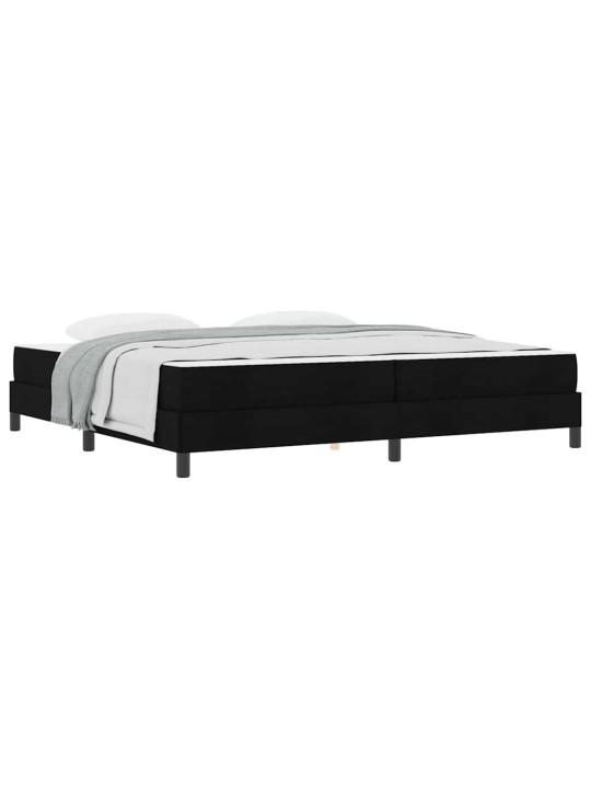 Kastītes atsperu gulta ar matraci melna 200 x 200 cm audums