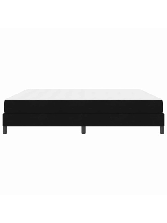 Kastītes atsperu gulta ar matraci melna 200 x 200 cm audums