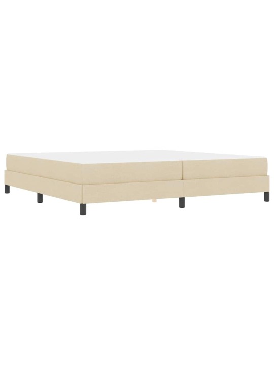 Kastītes atsperu gulta ar matraci krēmkrāsa 200 x 200 cm audums