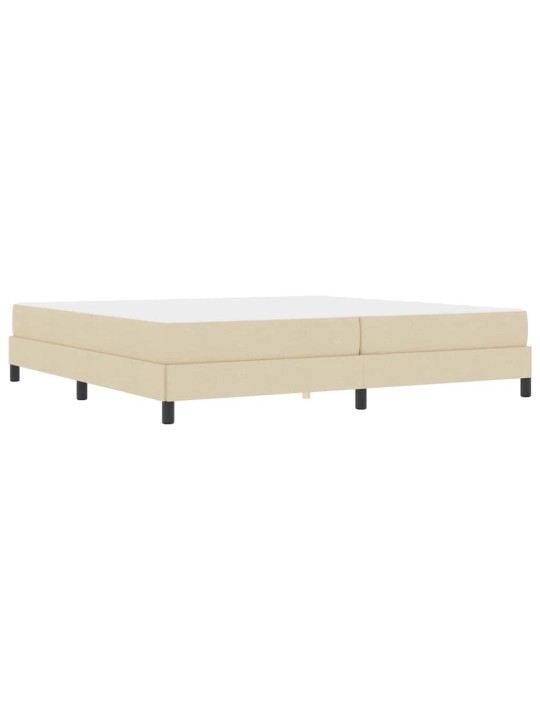 Kastītes atsperu gulta ar matraci krēmkrāsa 200 x 200 cm audums
