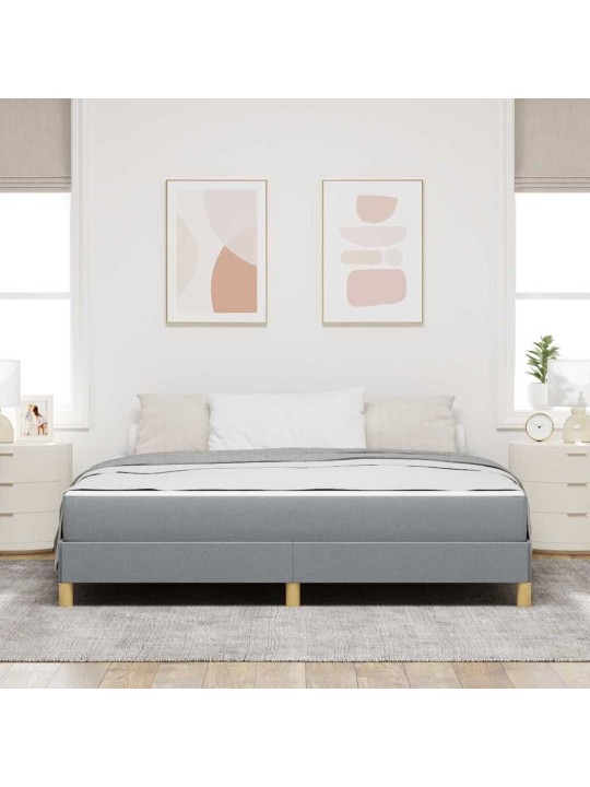 Kastītes atsperu gulta gaiši pelēks un brūns 180 x 200 cm