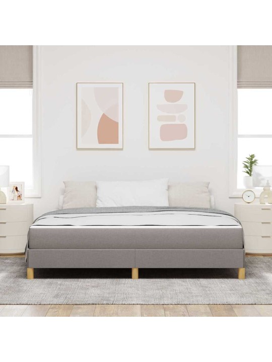 Kastītes atsperu gulta pelēkbrūns un brūns 180 x 200 cm