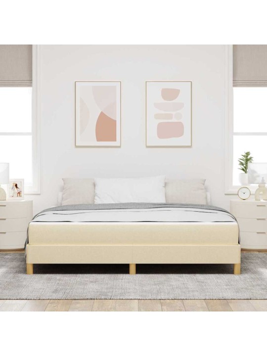 Kastītes atsperu gulta krēmkrāsas un brūna 180 x 200 cm