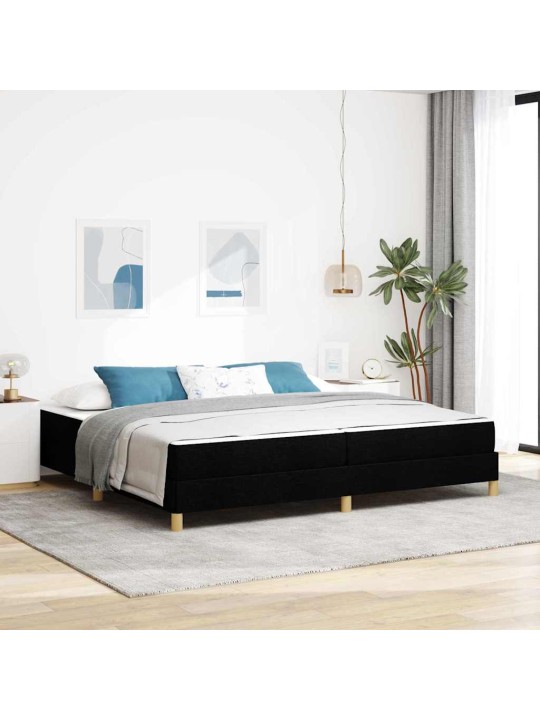 Kastītes atsperu gulta melns un brūns 200 x 200 cm