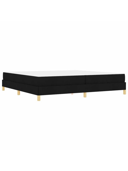 Kastītes atsperu gulta melns un brūns 200 x 200 cm