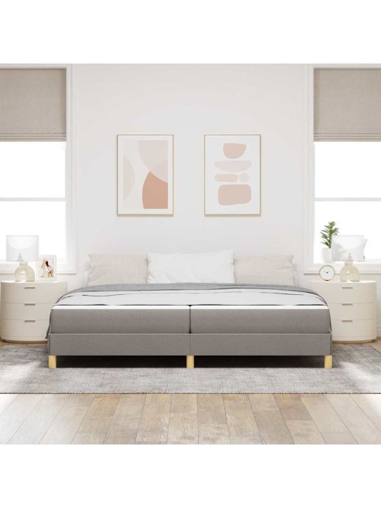 Kastītes atsperu gulta pelēkbrūns un brūns 200 x 200 cm