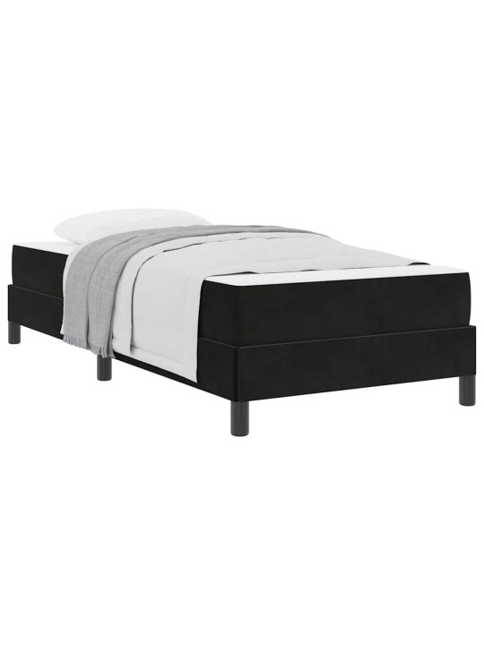 Kontinentālā gulta ar matraci melna 90 x 190 cm samts
