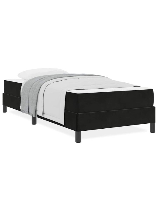 Kontinentālā gulta ar matraci melna 90 x 190 cm samts