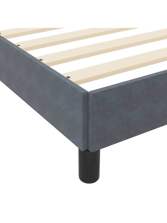 Kontinentālā gulta ar matraci tumši pelēks 90 x 200 cm samts