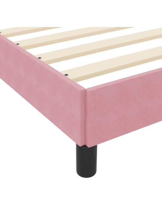 Kontinentālā gulta ar matraci ar matraci rozā 90 x 200 cm samts
