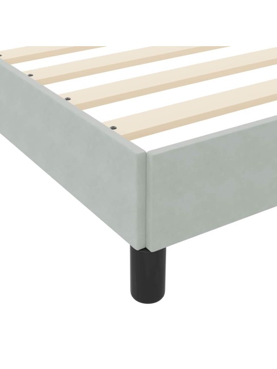 Kontinentālā gulta ar matraci gaiši pelēks 100 x 200 cm samts