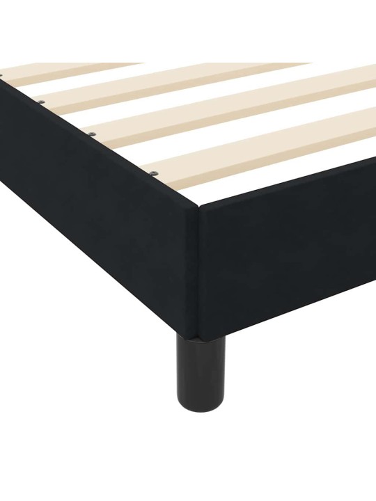Kontinentālā gulta ar matraci melna 100 x 200 cm samts