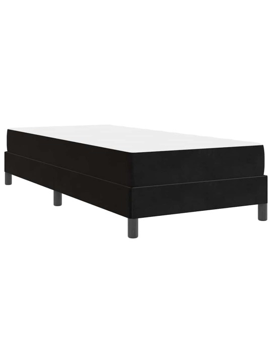 Kontinentālā gulta ar matraci melna 100 x 200 cm samts