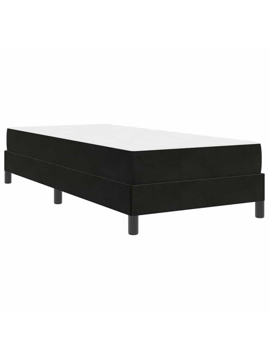Kontinentālā gulta ar matraci melna 100 x 200 cm samts
