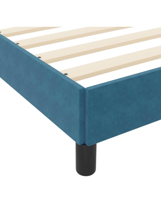 Kontinentālā gulta ar matraci tumši zils 100 x 200 cm samts