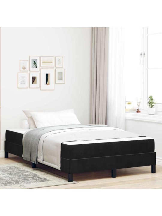 Kontinentālā gulta ar matraci melna 120 x 190 cm samts