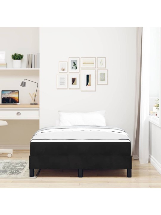 Kontinentālā gulta ar matraci melna 120 x 190 cm samts