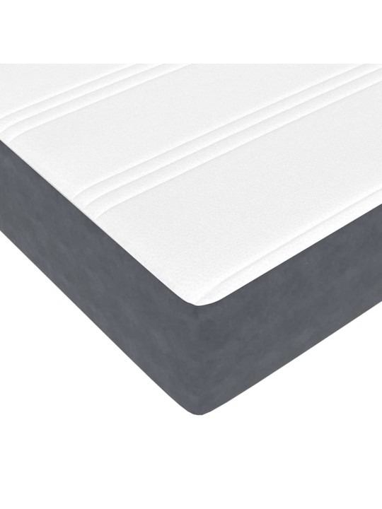 Kontinentālā gulta ar matraci tumši pelēks 120 x 200 cm samts