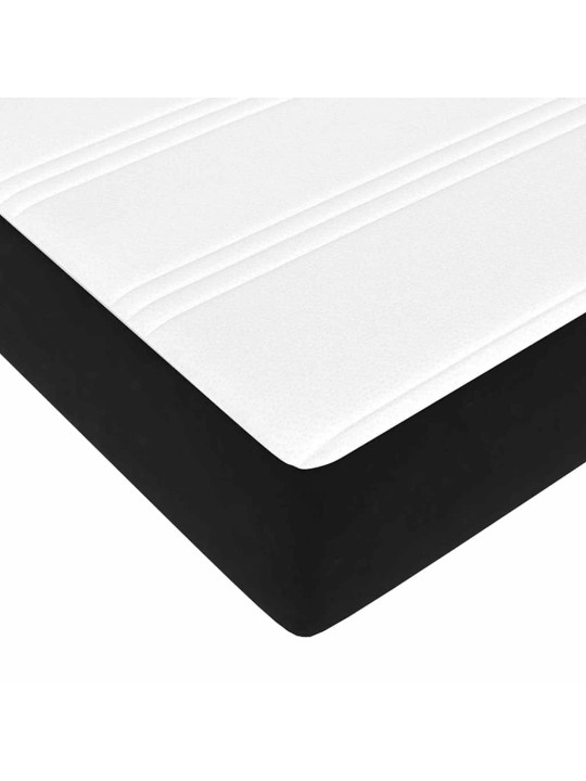 Kontinentālā gulta ar matraci melna 120 x 200 cm samts